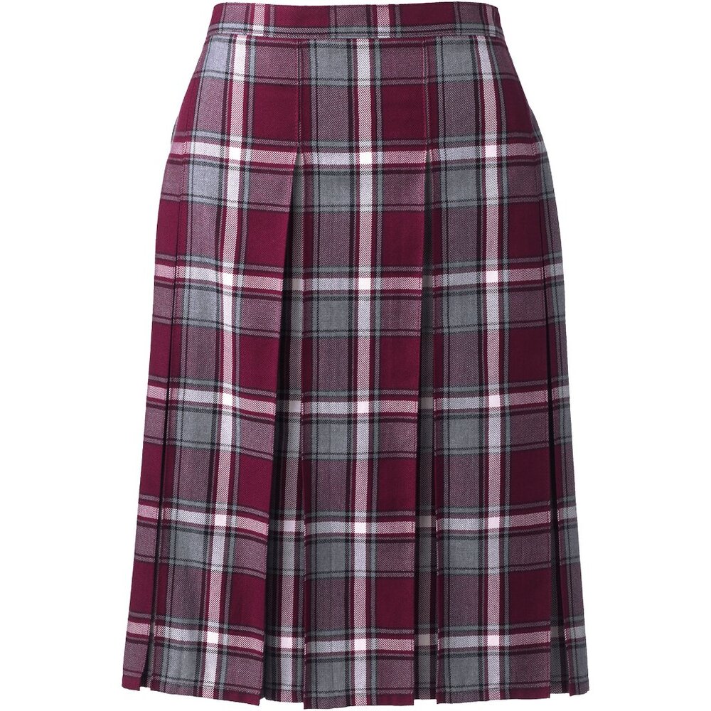 Lands' End School Uniform Women's Plaid Box Pleat Skirt BTK, NWT